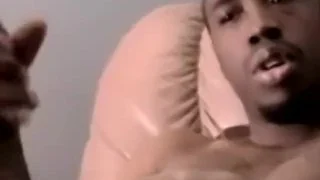 Black twink Isaac cums hard after stroking BBC solo