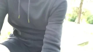 horny guy jerks off twice in a row on a busy road