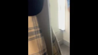 Jerking off my huge cock in H&M fitting room! Almost Caught