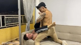 My neighbor takes me in his house