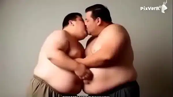 Gay dad kisses warmly both of them