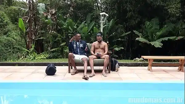 having sex with a friend with a big dick in the pool
