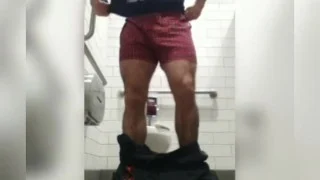 Jerking Off Standing on the toilet at Walmart