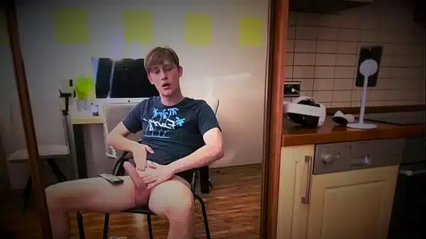 Blonde boy chases big fat cock – Cumshot